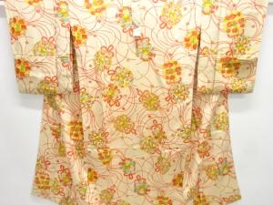 アンティーク　紋錦紗蜘蛛の巣に花薬玉模様長襦袢